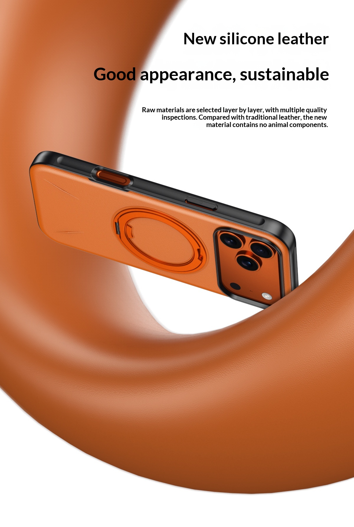 Unsichtbarer, drehbarer Ständer, kompatibel mit iPhone 17 Pro Max Hülle, magnetische Lederhalterung, Schutzhülle_voghion.com