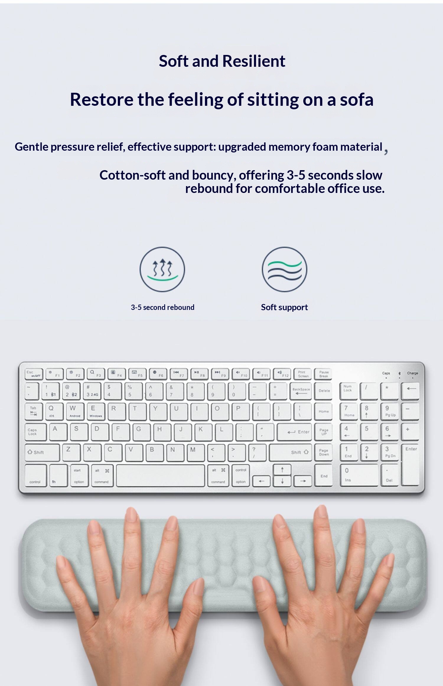 Mechanical Keyboard Memory Foam Mouse Support Comfortable Rest Wrist Pad For Women And Men_voghion.com