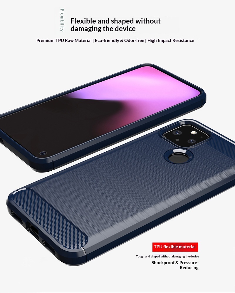 Compatibel met Pixel 5 telefoonhoesje Google beschermhoes 7 Pro ST siliconen geborsteld volledige dekking geïntegreerd_voghion.com