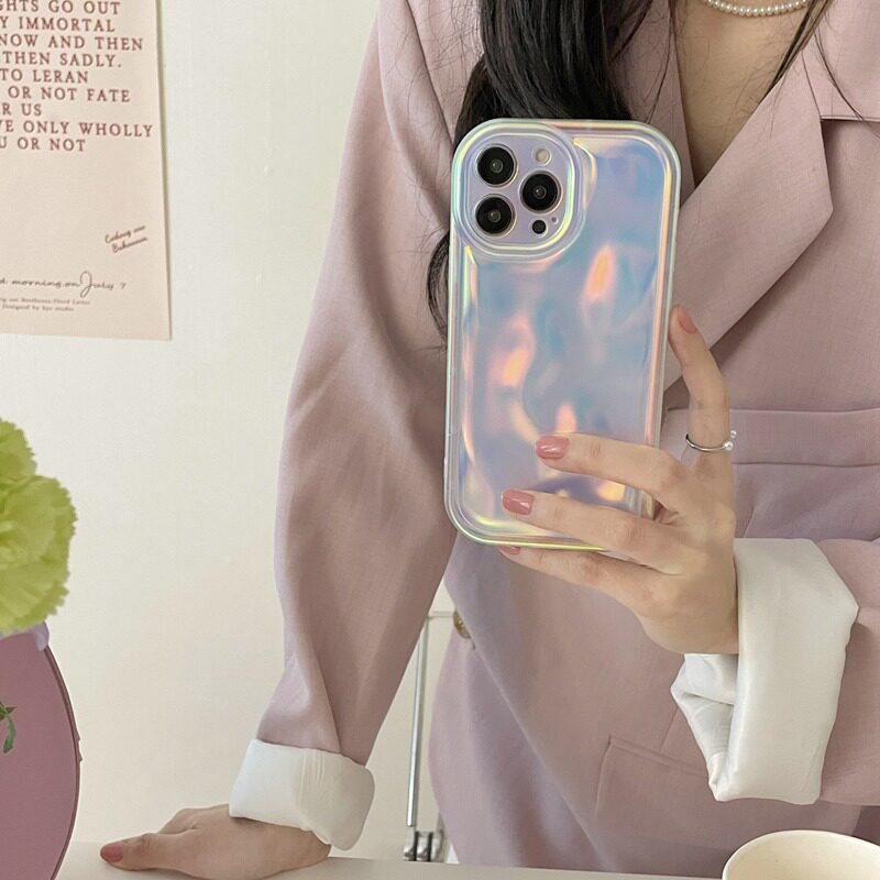 Custodia per iPhone 14 Pro Max in stile Laser di Zhao Lu Si, custodia di alta gamma per iPhone 13, custodia semplice e alla moda con motivo meteorite per iPhone 12._voghion.com