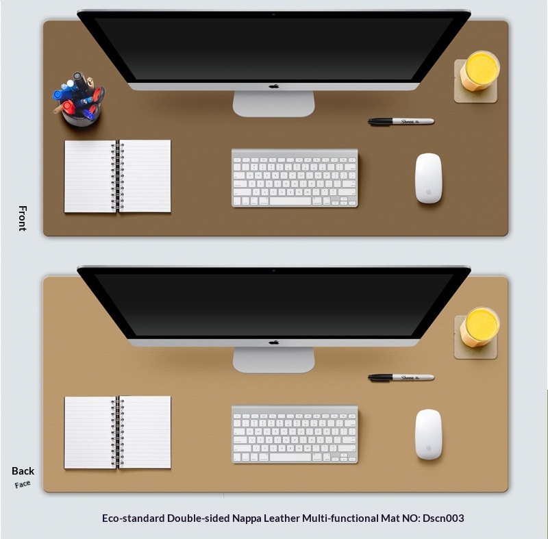 Double Sided Desk Mat Waterproof Leather Mouse Pad For Laptop_voghion.com