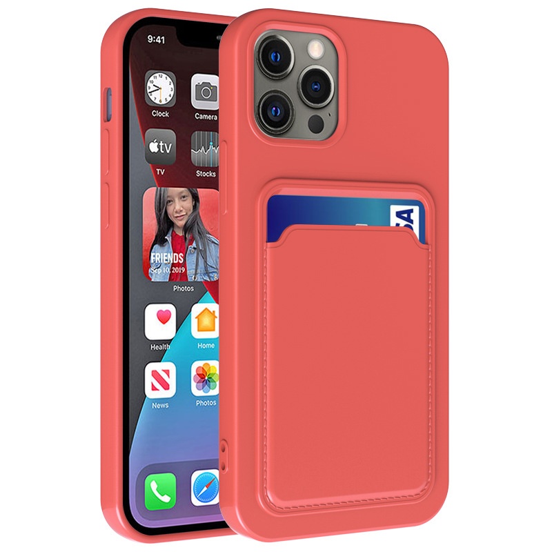 Cross-Border Compatible 16 Slot Phone Case Integrated Card Holder 12 Full Coverage IPhone 13 Liquid Silicone_voghion.com