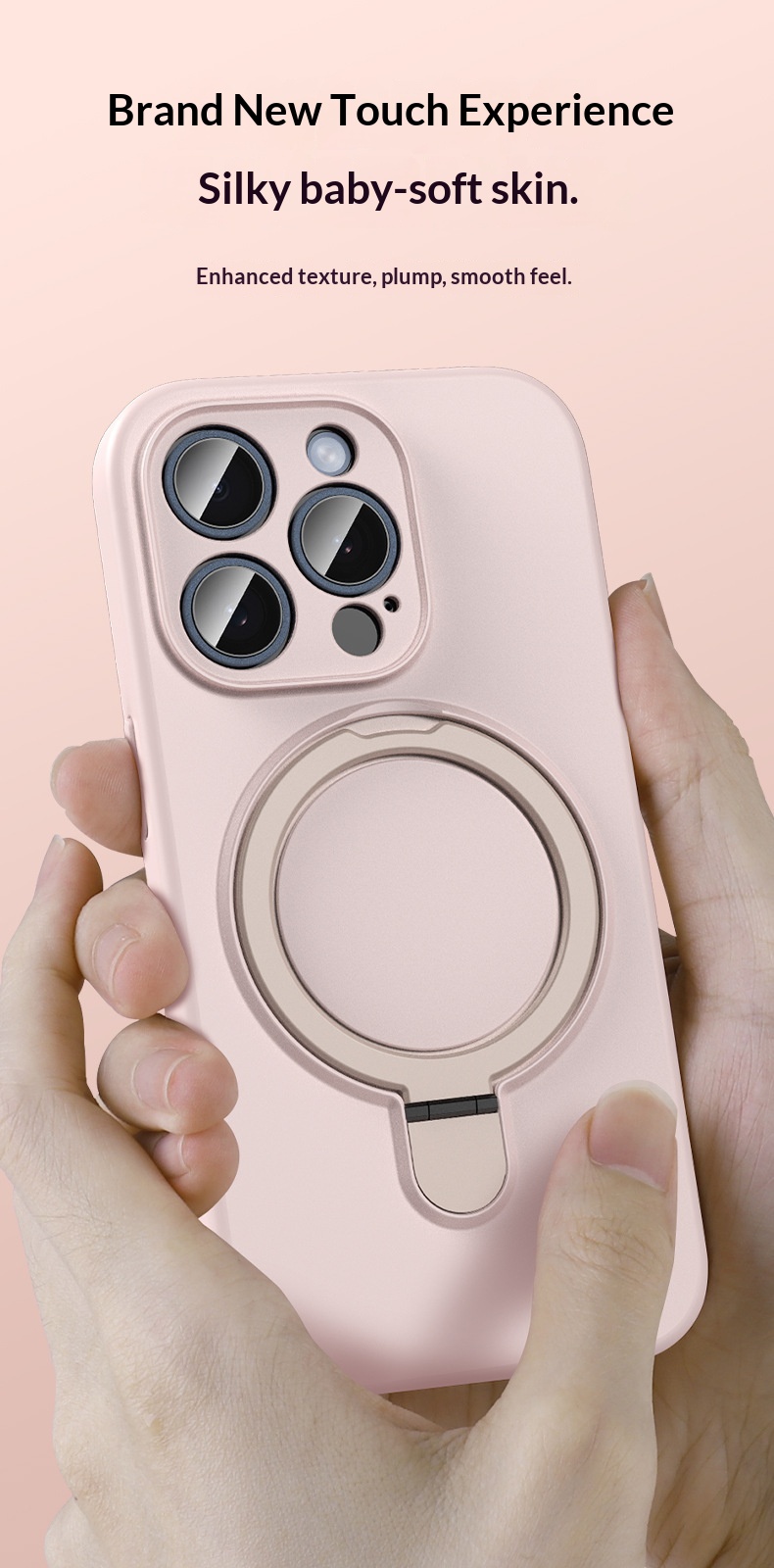 Suitable For IPhone 17 Liquid Silicone Magnetic Stand 16 Pro Max Precision Hole Full Coverage Protective Case_voghion.com