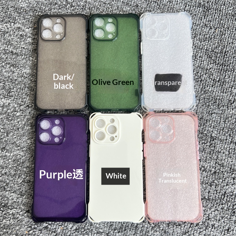 17 Large Four-Corner Cutout Case IPhone 16 Pro Max Compatible Solid Color Precision Hole Anti-Drop Phone Cover 15_voghion.com