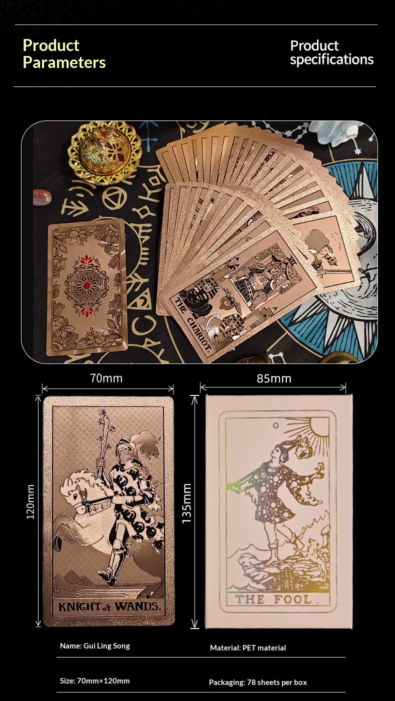 Rose Waite Tarot Deck With Gold Foil Complete Set For Beginners_voghion.com