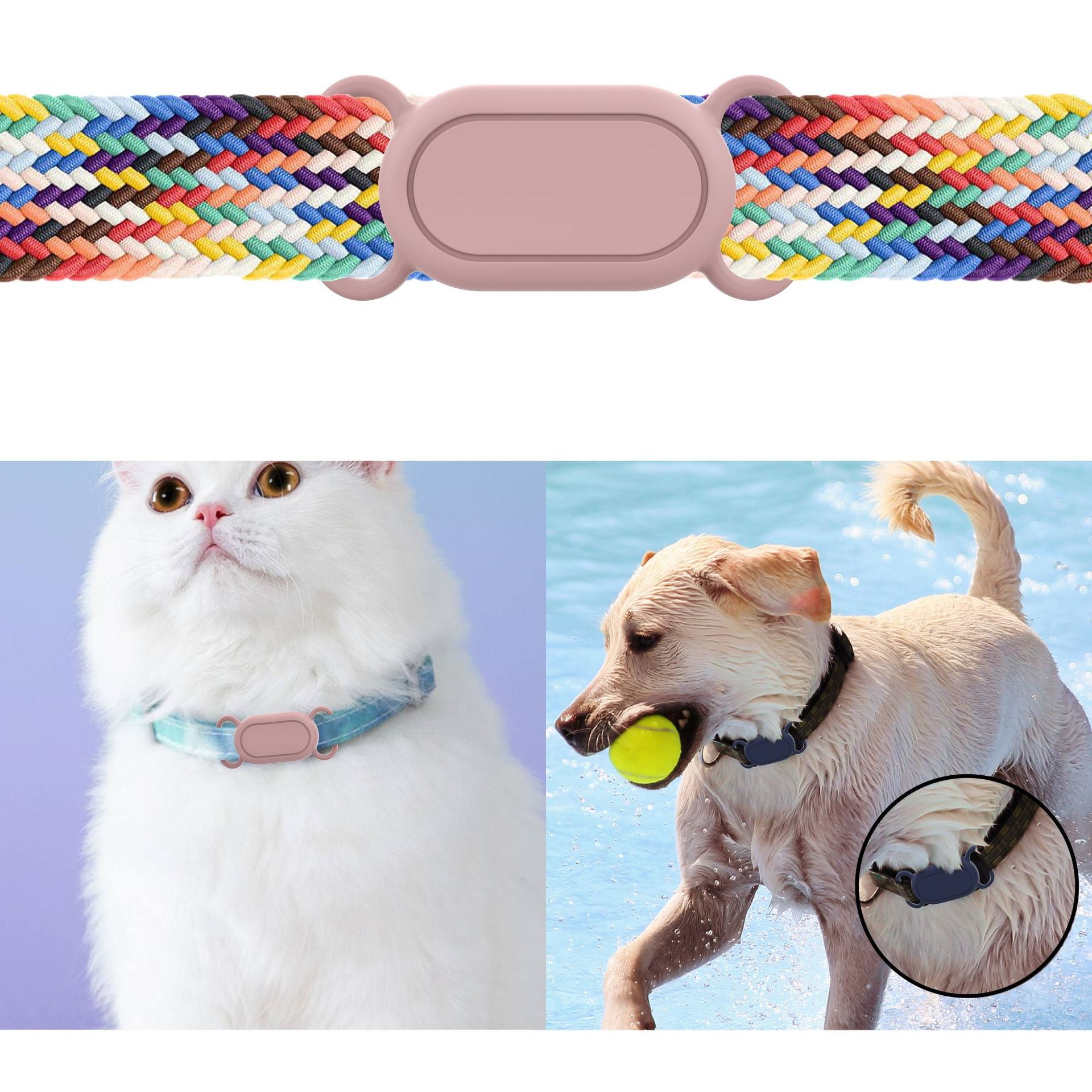 Custodia compatibile con Samsung SmartTag2, localizzatore GPS anti-smarrimento per collare per animali domestici, guscio protettivo in silicone a copertura totale._voghion.com