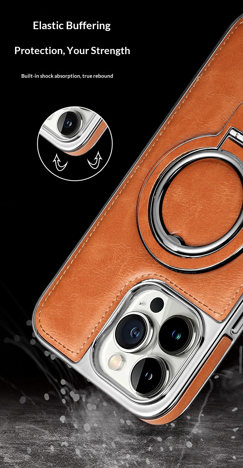 RMBMAX Compatible IPhone 17 Magnetic Phone Case 16 Pro Max Electroplated Stand Protective Cover_voghion.com