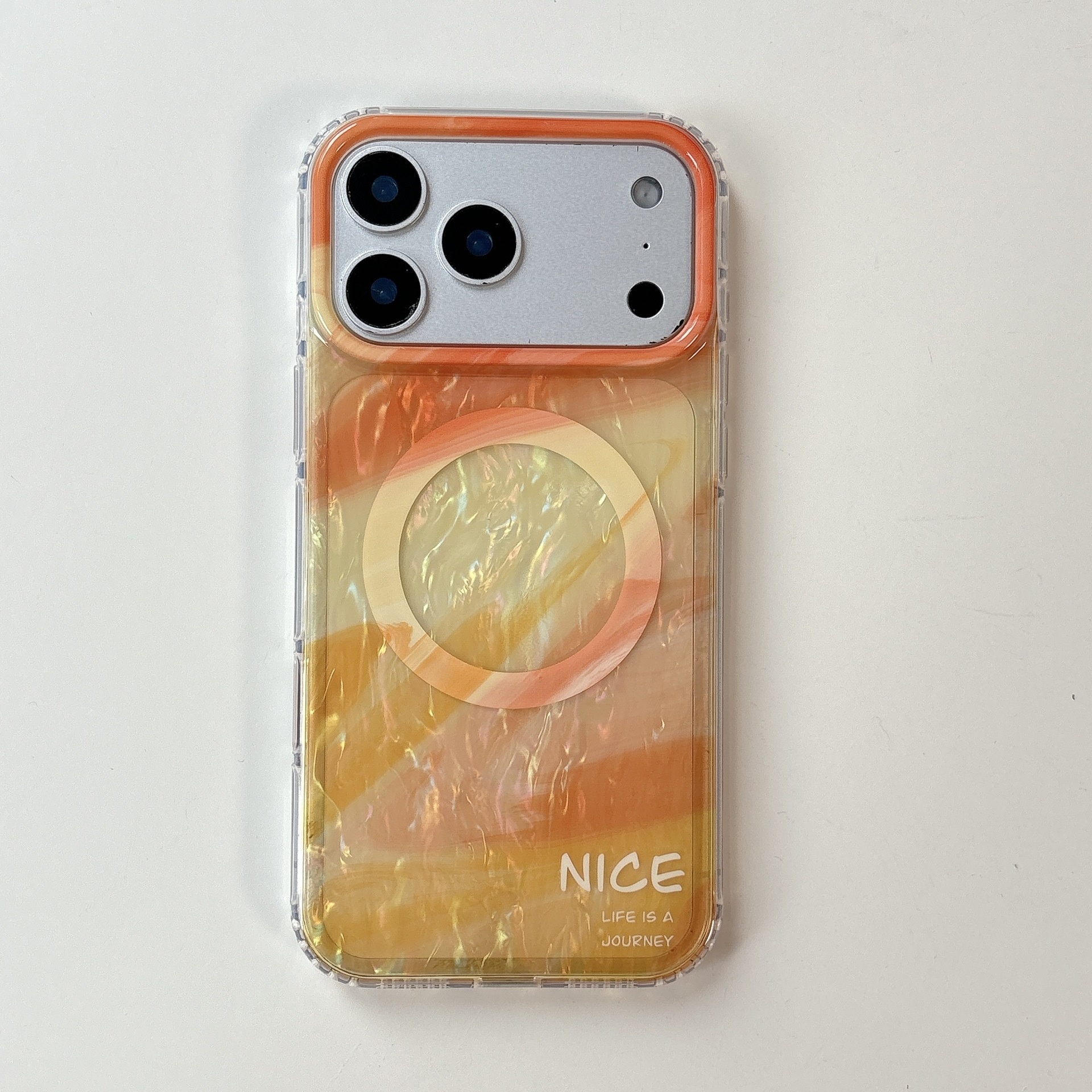 Ins-style Gradient Magnetic Case 17 Pro Max, Suitable IPhone 16, Protective Cover With Shell Pattern For 15/17_voghion.com