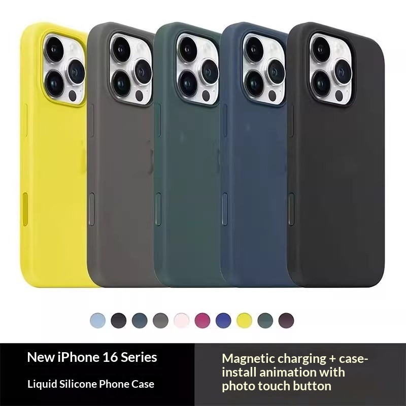 Compatible With Phone Case Magnetic Animation IPhone Max Liquid Silicone 16 Pro Camera Button_voghion.com