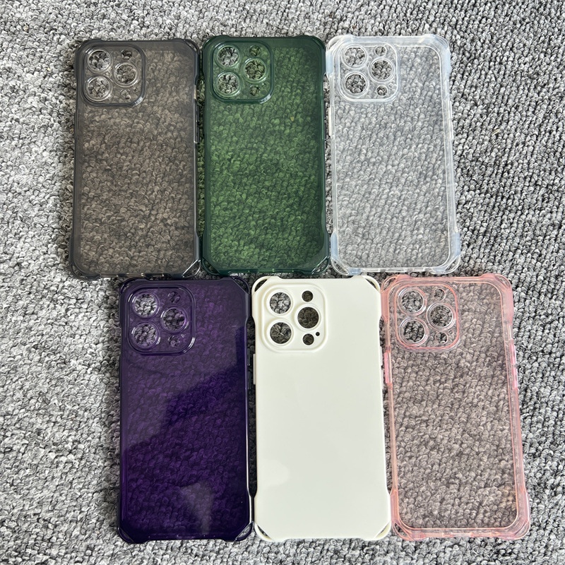 17 Large Four-Corner Cutout Case IPhone 16 Pro Max Compatible Solid Color Precision Hole Anti-Drop Phone Cover 15_voghion.com