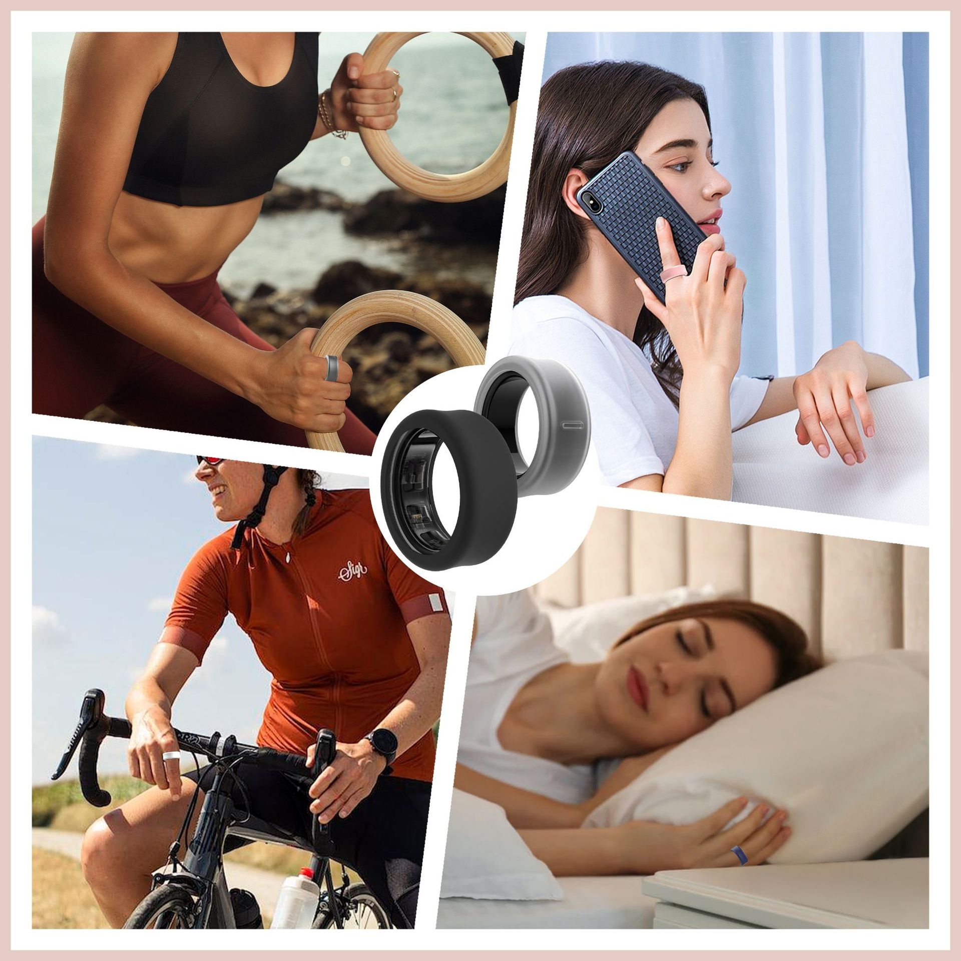 Samsung ile uyumlu, akıllı Galaxy yüzük şeklinde silikon koruyucu kılıf._voghion.com