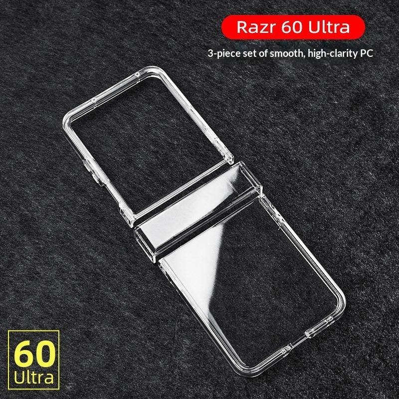 Etui na telefon RAZR60ULTRA z zawiasem, 50% ultrabłyszczący, przezroczysty, pasuje do etui ochronnego MOTOrazr40u_voghion.com