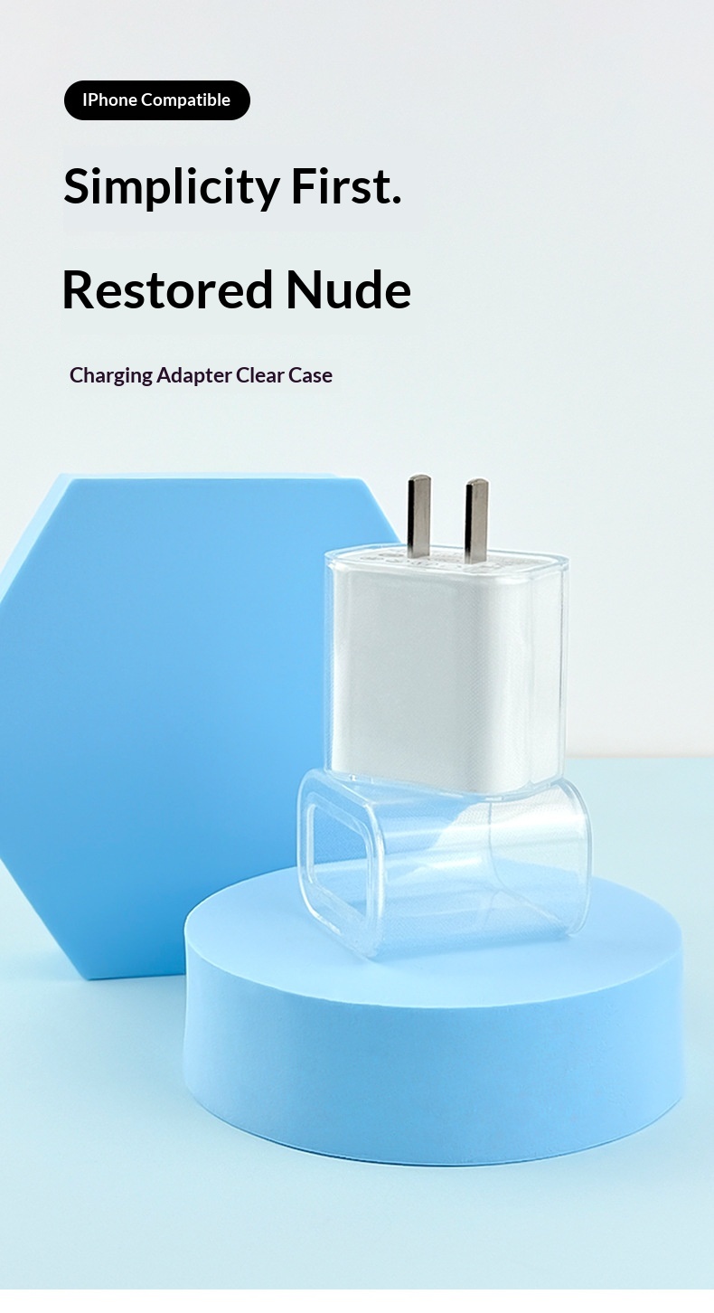 Charging Head Suitable For 18/20W Charger Cable Bite TPU Soft Shell Transparent Protective Cover_voghion.com