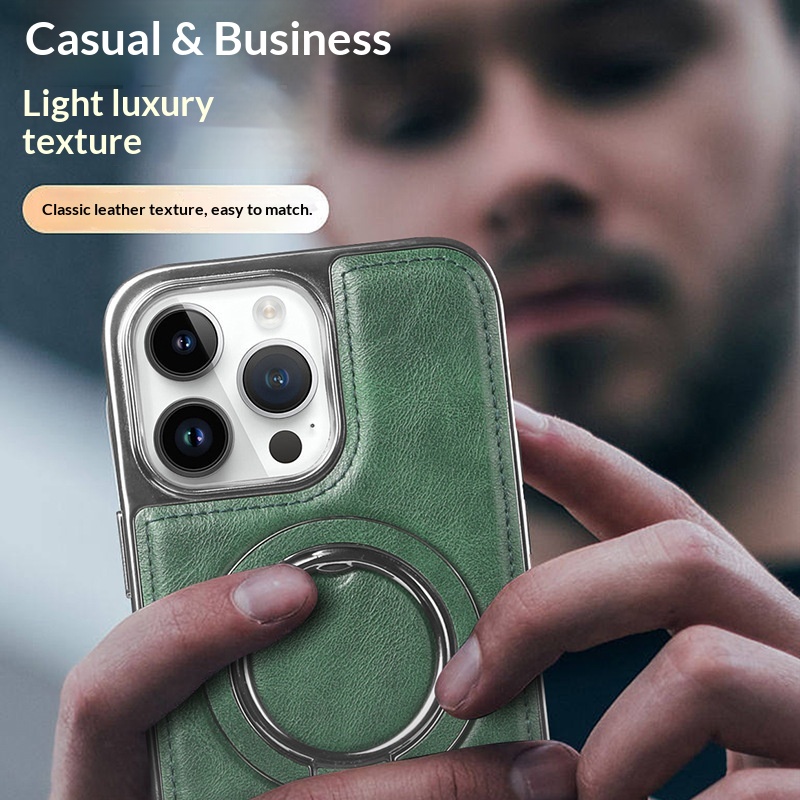 RMBMAX Compatible IPhone 17 Magnetic Phone Case 16 Pro Max Electroplated Stand Protective Cover_voghion.com