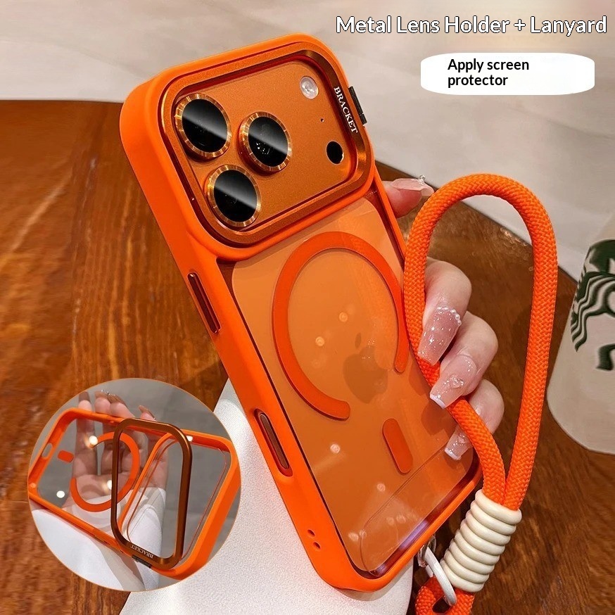 Magnetyczny uchwyt pasujący do etui na telefon iPhone 17 PRO MAX ze smyczą, folia na obiektyw 16 cali, zabezpieczenie przed upadkiem 14 cali_voghion.com