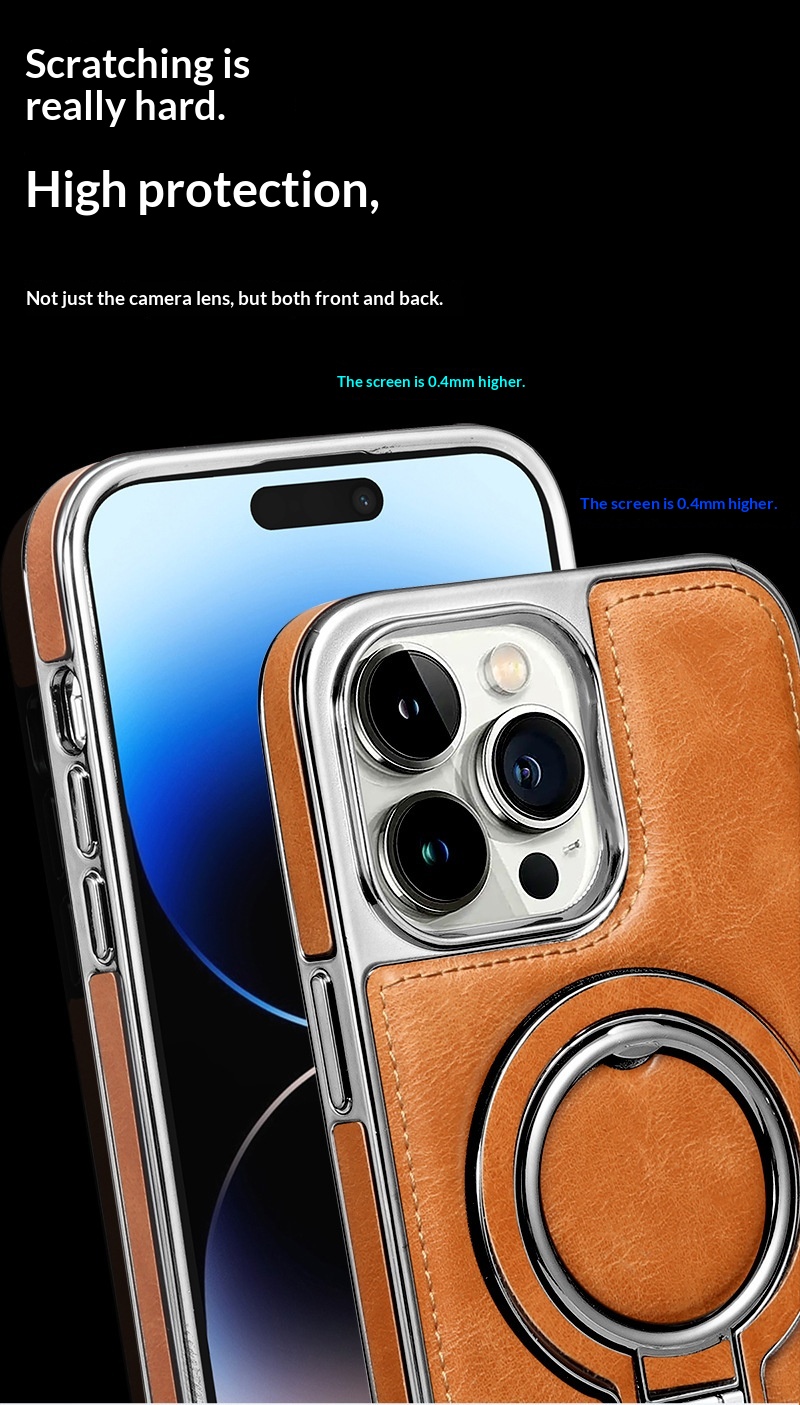 RMBMAX Compatible IPhone 17 Magnetic Phone Case 16 Pro Max Electroplated Stand Protective Cover_voghion.com