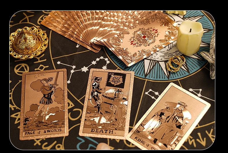 Rose Waite Tarot Deck With Gold Foil Complete Set For Beginners_voghion.com