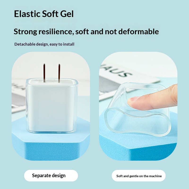 Charging Head Suitable For 18/20W Charger Cable Bite TPU Soft Shell Transparent Protective Cover_voghion.com