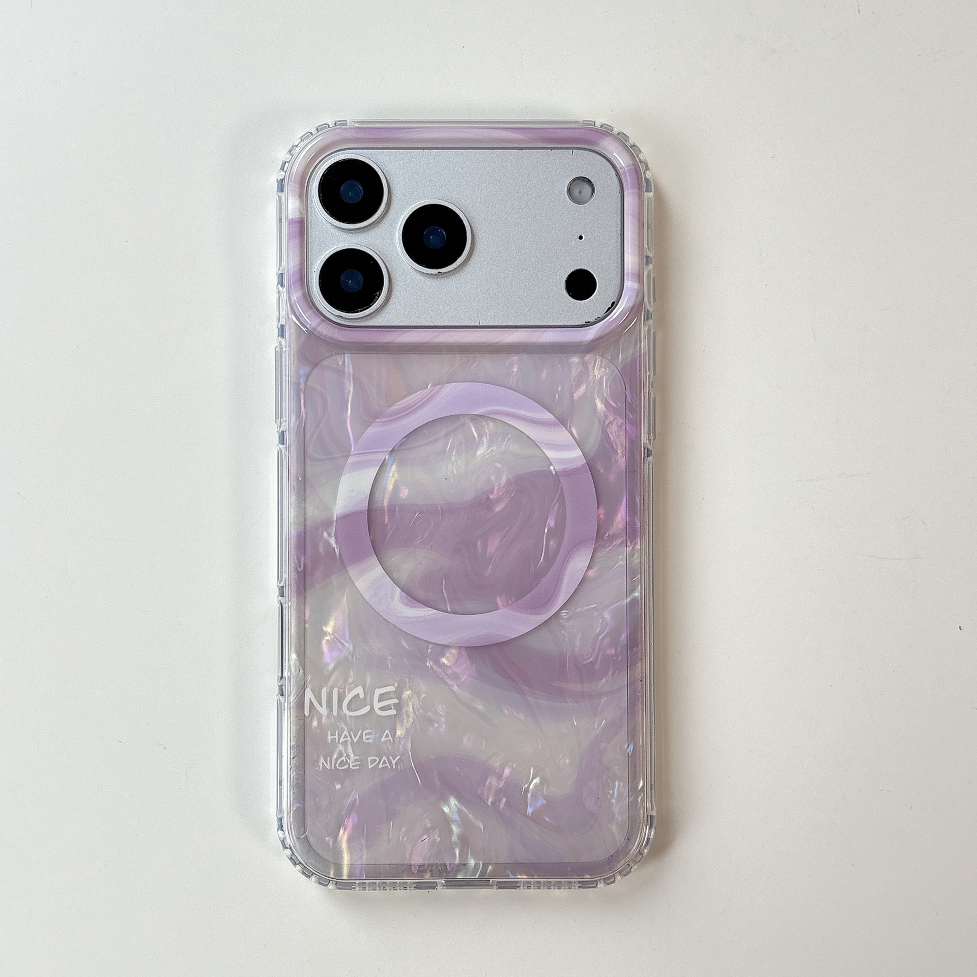 Ins-style Gradient Magnetic Case 17 Pro Max, Suitable IPhone 16, Protective Cover With Shell Pattern For 15/17_voghion.com