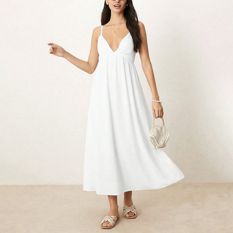Elegant Plus Size Women's Dress Backless Strapless Flared Style_voghion.com