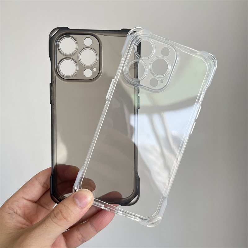 17 Large Four-Corner Cutout Case IPhone 16 Pro Max Compatible Solid Color Precision Hole Anti-Drop Phone Cover 15_voghion.com