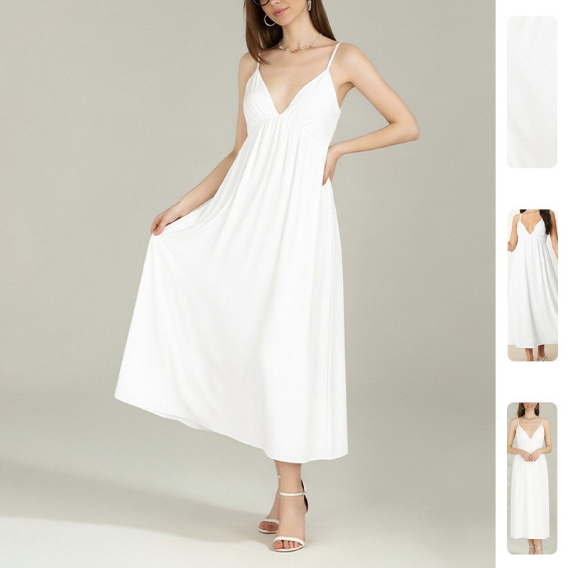2026 Spring New Women's Clothing European And American Cross-Border Fashionable Sexy Backless Flared Strapless Dress_voghion.com