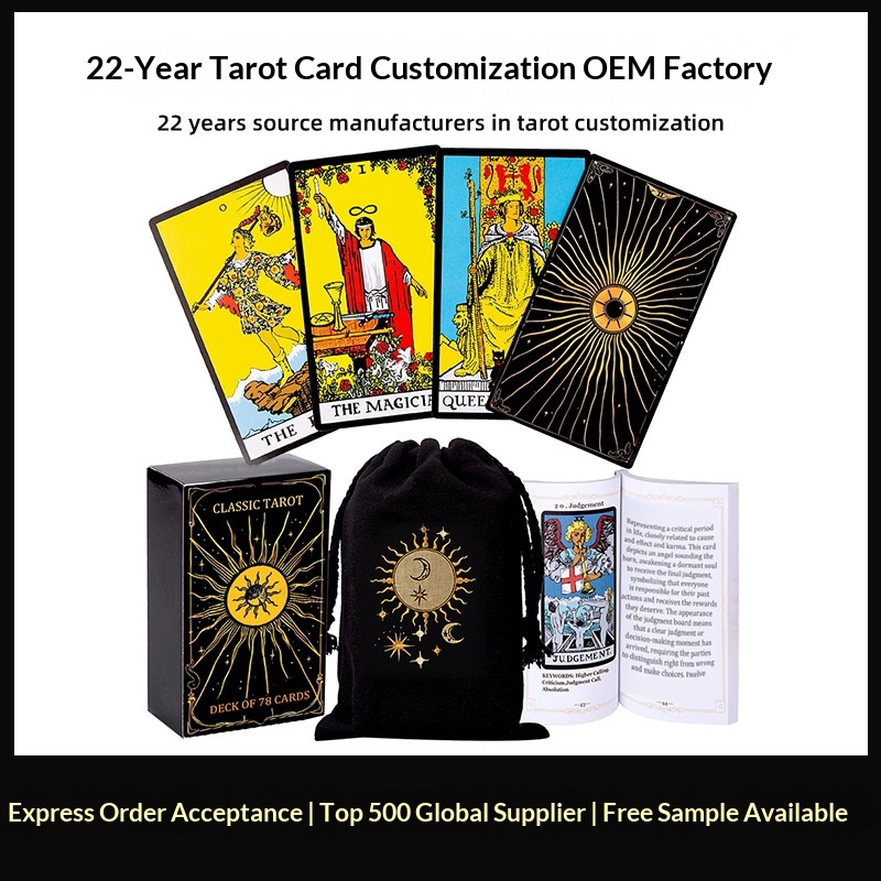 ToyPulse Cross-Border Oracle Engelse kaarten met gouden stempels, complete set Waite-kaarten inclusief instructies, tarotkaarten op maat gemaakt door een fabrikant._voghion.com