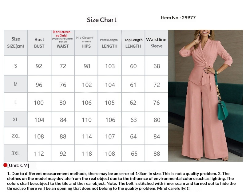 Women's Suit Set Solid Colour Lace Up Jacket And Trousers Two-piece_voghion.com