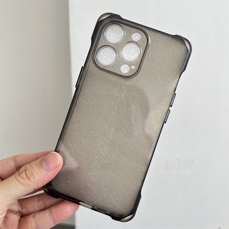 17 Large Four-Corner Cutout Case IPhone 16 Pro Max Compatible Solid Color Precision Hole Anti-Drop Phone Cover 15_voghion.com