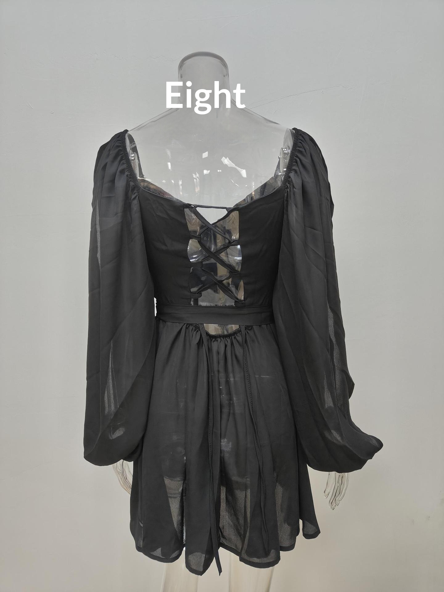 Women's V-neck Pleated Dress Sexy Elegant Solid Colour Plus Size_voghion.com