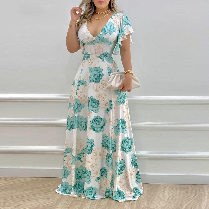 2026 Spring New Women's Clothing: European And American Style For Cross-Border E-commerce, Sexy Waist-Cinching Printed_voghion.com