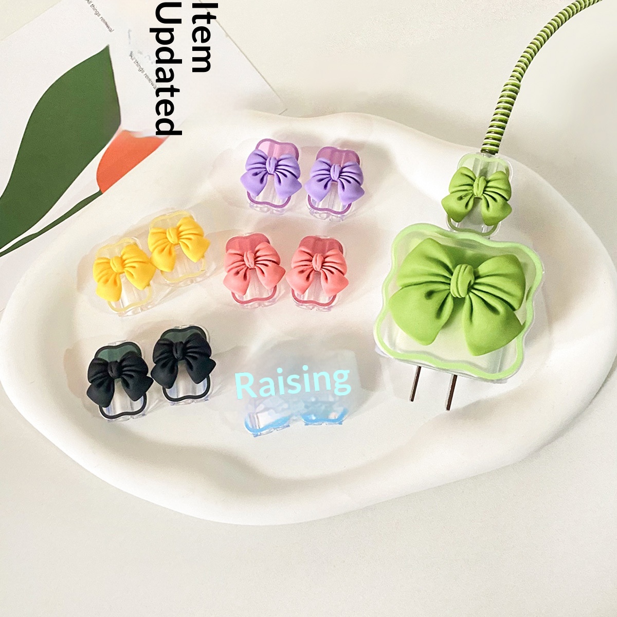 20W Wave Bow Protective Case Suitable For IPhone 14 Plus/13, Data Cable Winding Strap In Stock_voghion.com