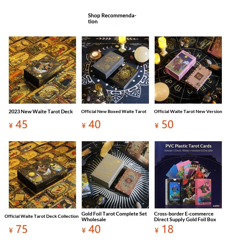 Rose Waite Tarot Deck With Gold Foil Complete Set For Beginners_voghion.com