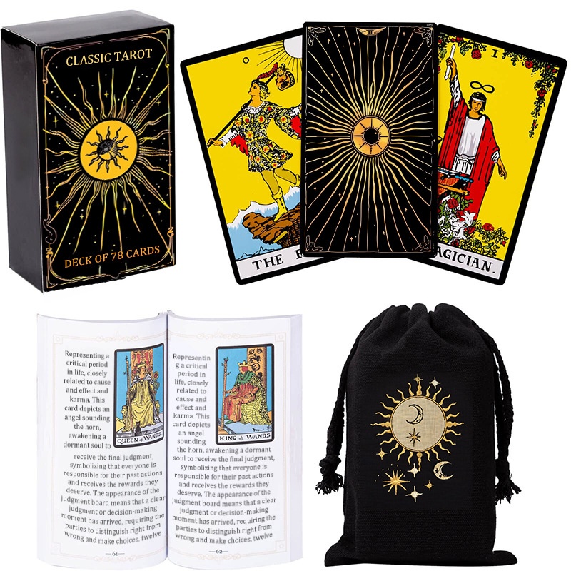 ToyPulse Cross-Border Oracle Engelse kaarten met gouden stempels, complete set Waite-kaarten inclusief instructies, tarotkaarten op maat gemaakt door een fabrikant._voghion.com