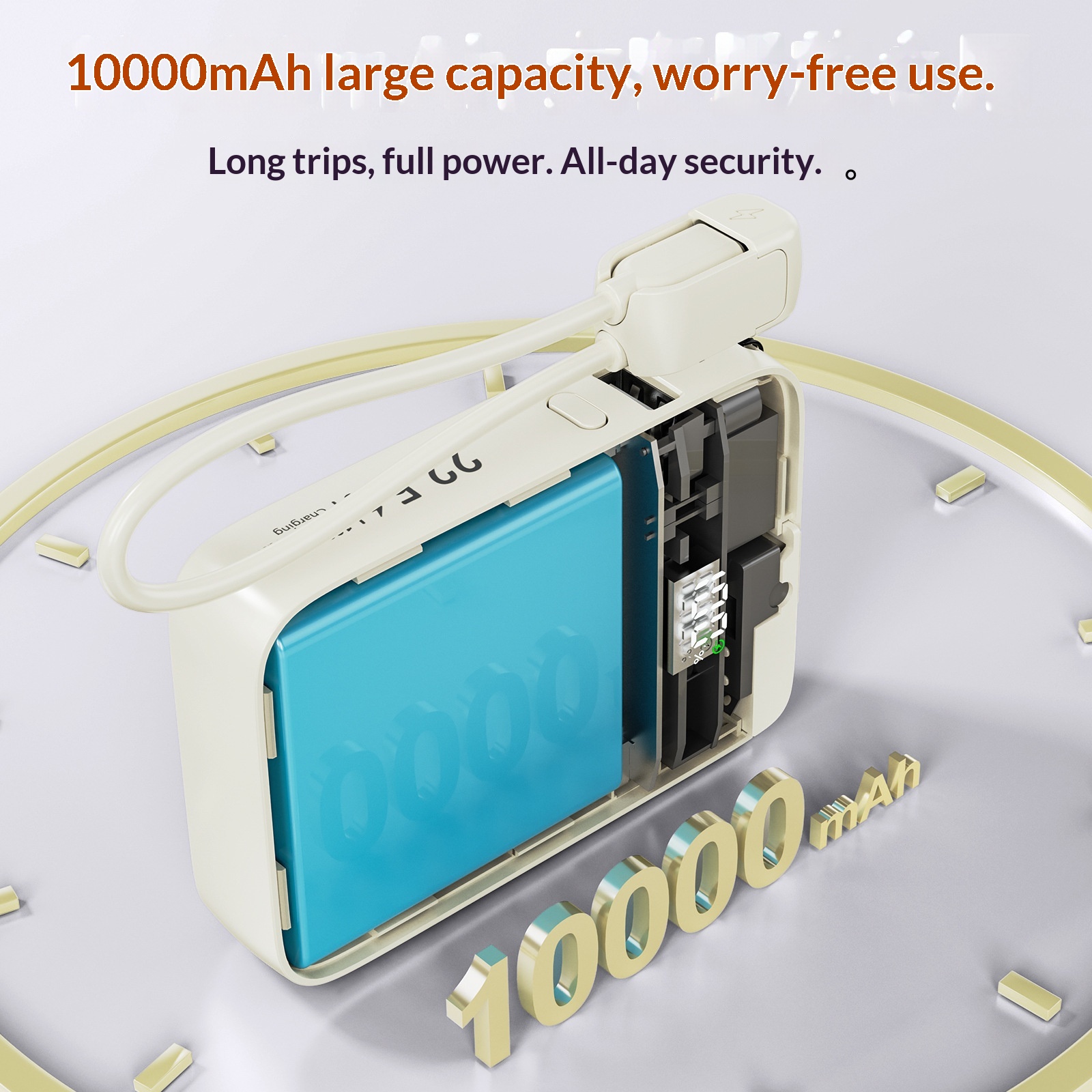 Magnetische powerbank met ingebouwde kabel snellader_voghion.com