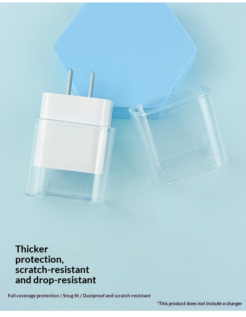 Charging Head Suitable For 18/20W Charger Cable Bite TPU Soft Shell Transparent Protective Cover_voghion.com