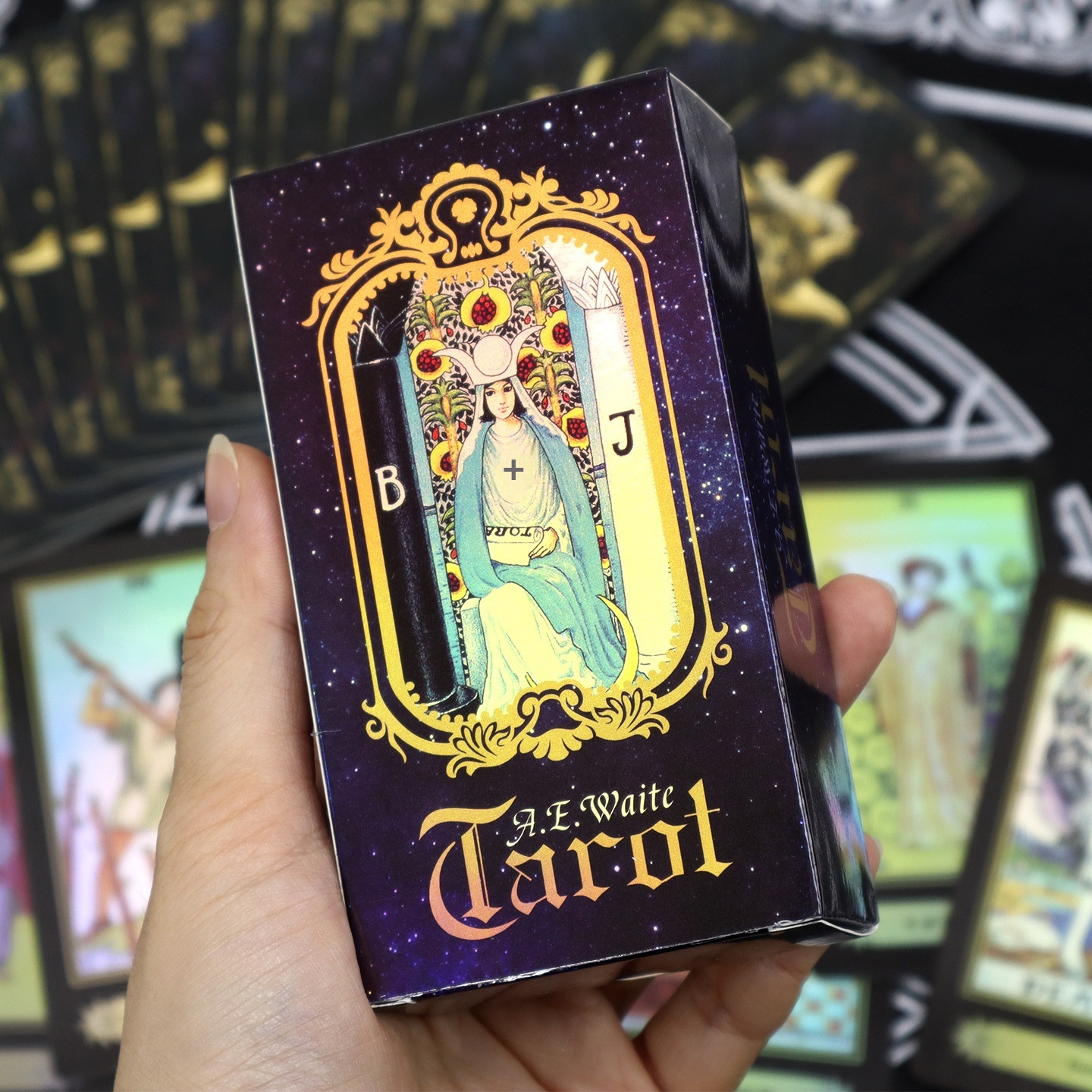 ToyPulse A.E.Weil Officiële Waite Tarot Bordspel Speelkaarten (Effen Laserzilver)_voghion.com