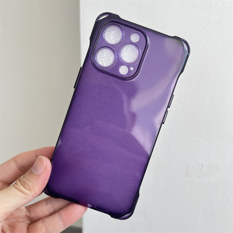 17 Large Four-Corner Cutout Case IPhone 16 Pro Max Compatible Solid Color Precision Hole Anti-Drop Phone Cover 15_voghion.com