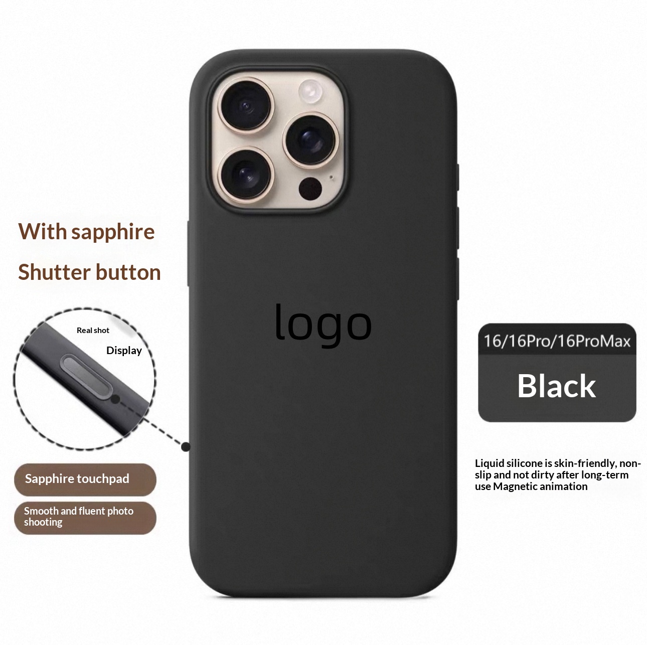 Adatto per la custodia per telefono Pro Max in silicone liquido magnetico con animazione, cover protettiva per il pulsante della fotocamera dell'iPhone 17._voghion.com
