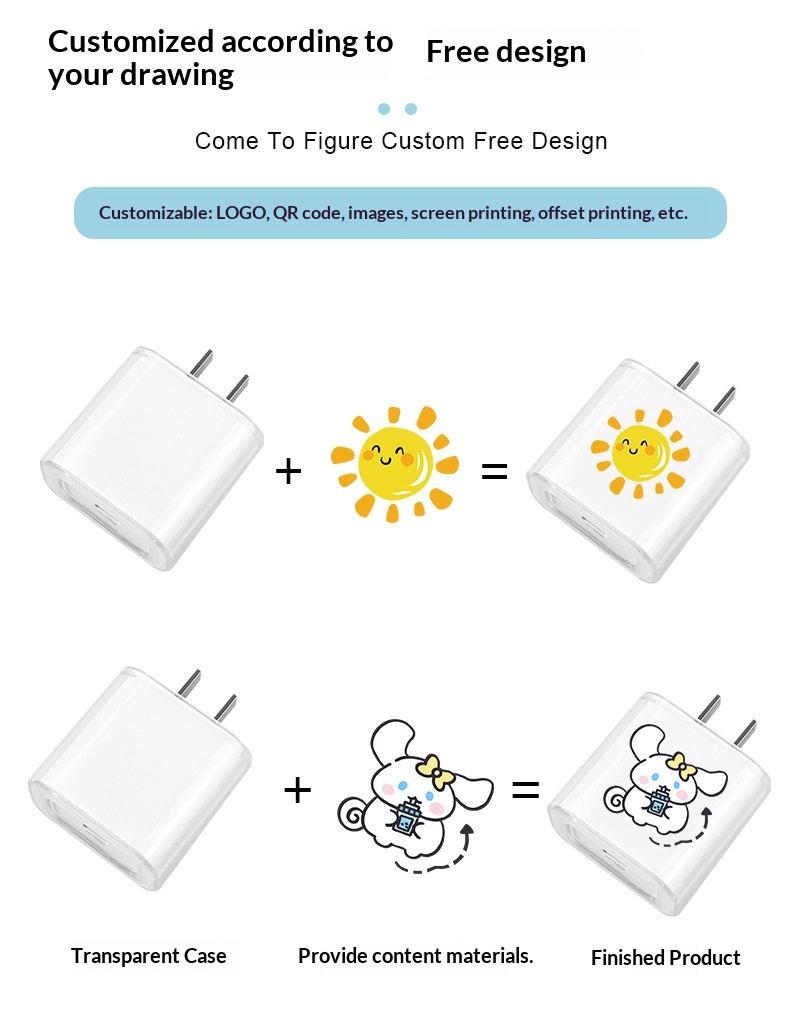 Charging Head Suitable For 18/20W Charger Cable Bite TPU Soft Shell Transparent Protective Cover_voghion.com