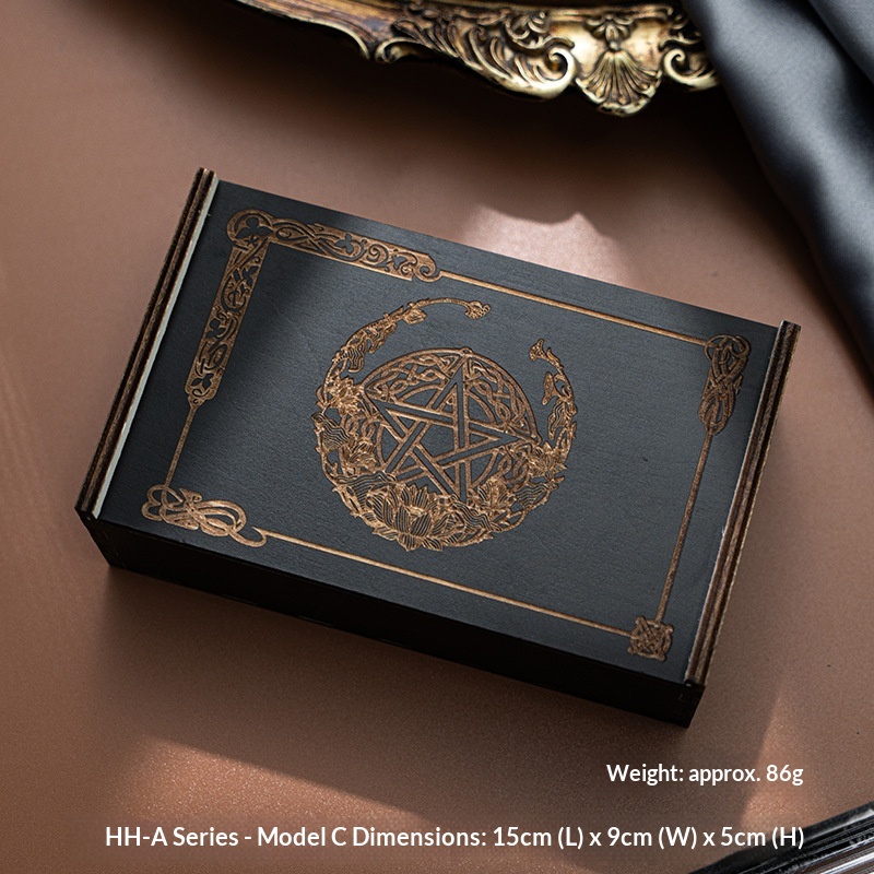 ToyPulse Black Push-Pull Gift Wooden Tarot Card Storage Box_voghion.com