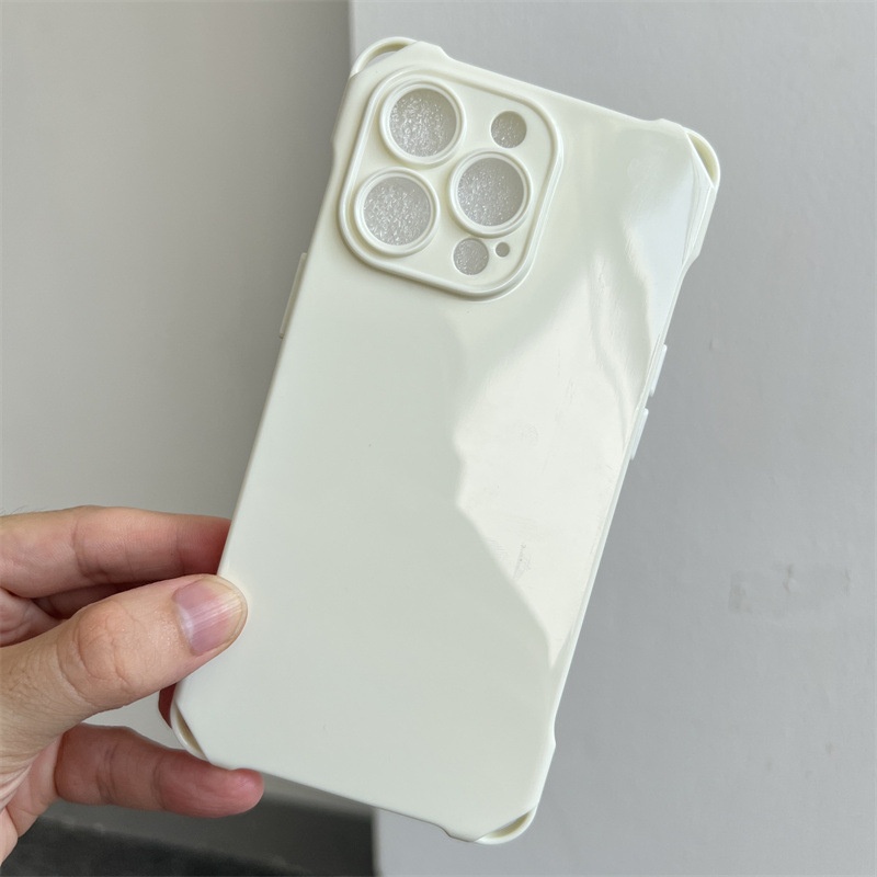 17 Large Four-Corner Cutout Case IPhone 16 Pro Max Compatible Solid Color Precision Hole Anti-Drop Phone Cover 15_voghion.com