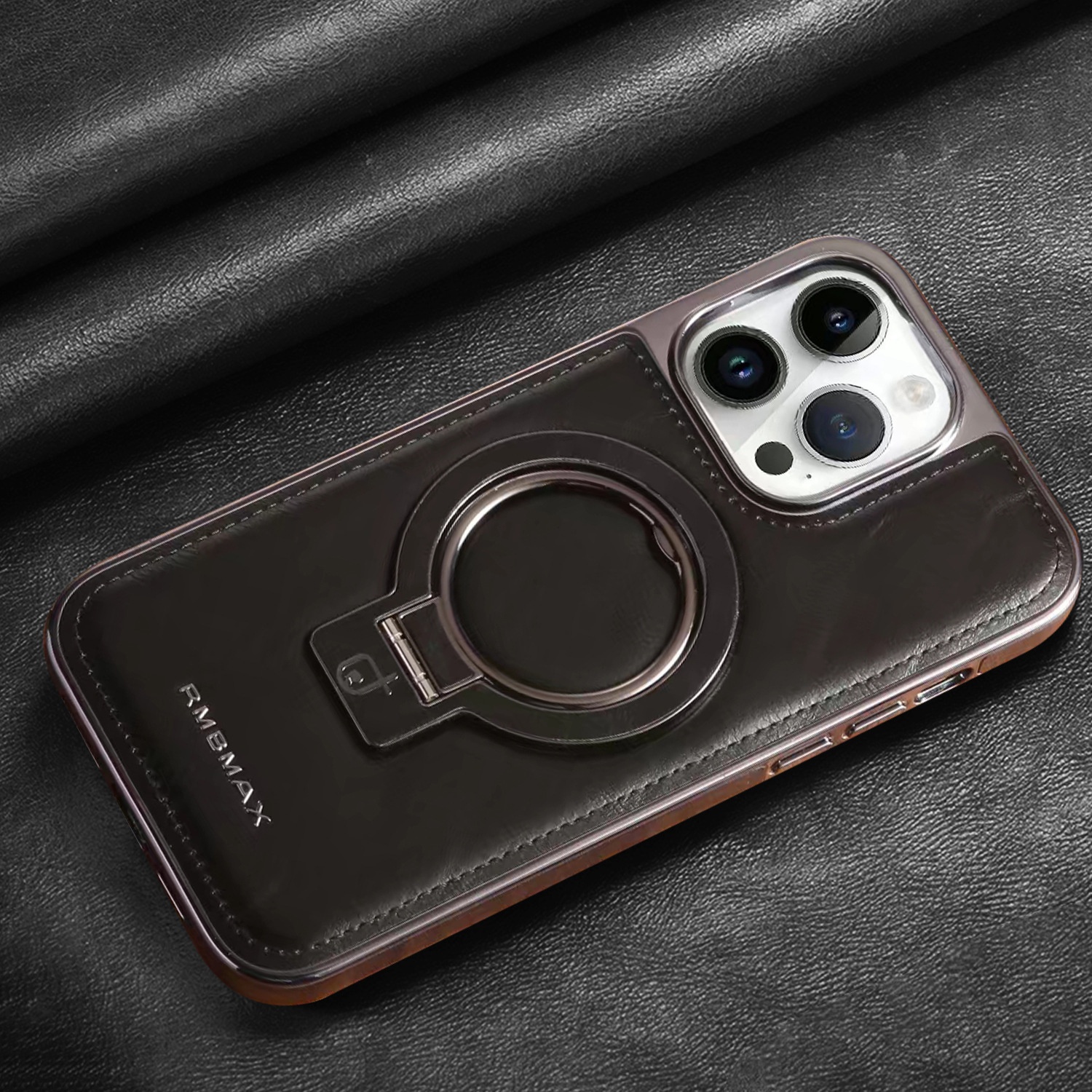 RMBMAX Compatible IPhone 17 Magnetic Phone Case 16 Pro Max Electroplated Stand Protective Cover_voghion.com