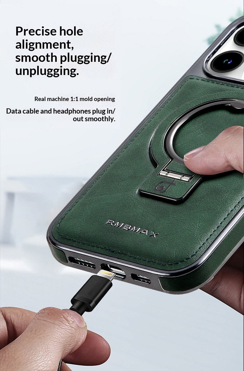 RMBMAX Compatible IPhone 17 Magnetic Phone Case 16 Pro Max Electroplated Stand Protective Cover_voghion.com