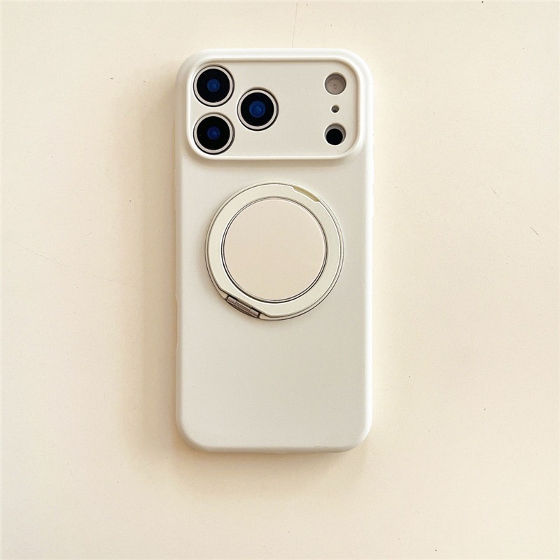 New Rotating Stand Liquid Silicone 17 Phone Case IPhone 16 Protective Cover Magnetic Button Full Coverage Thin_voghion.com