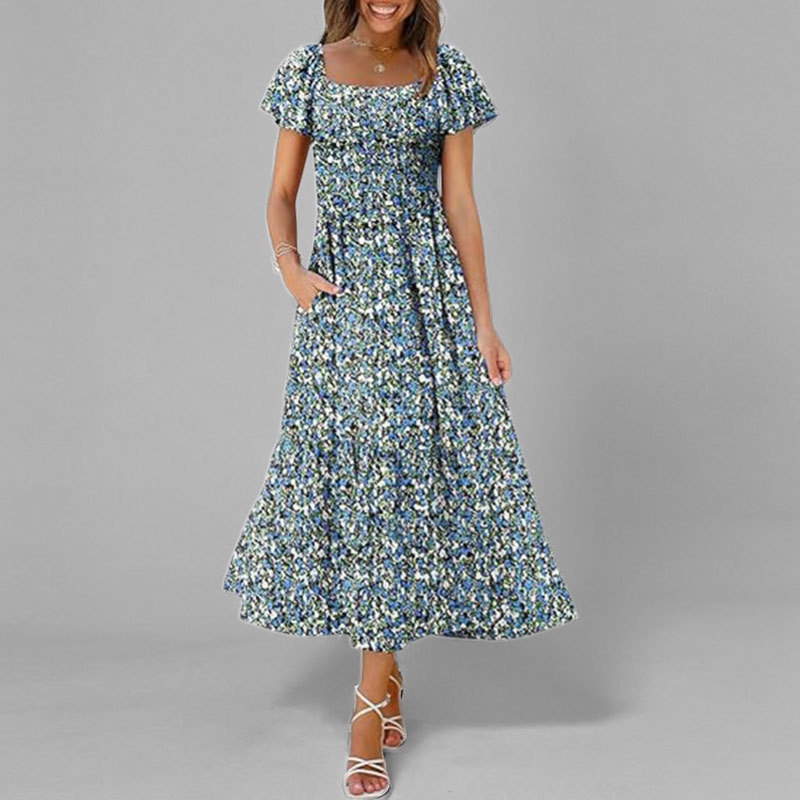 Elegantes Damen Kleid Mit Karreeausschnitt Für Jeden Anlass_voghion.com