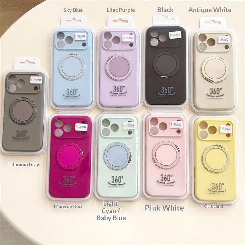 Neue drehbare Schutzhülle aus Flüssigsilikon für iPhone 16 und iPhone 17 mit magnetischen Tasten und vollständiger Abdeckung._voghion.com