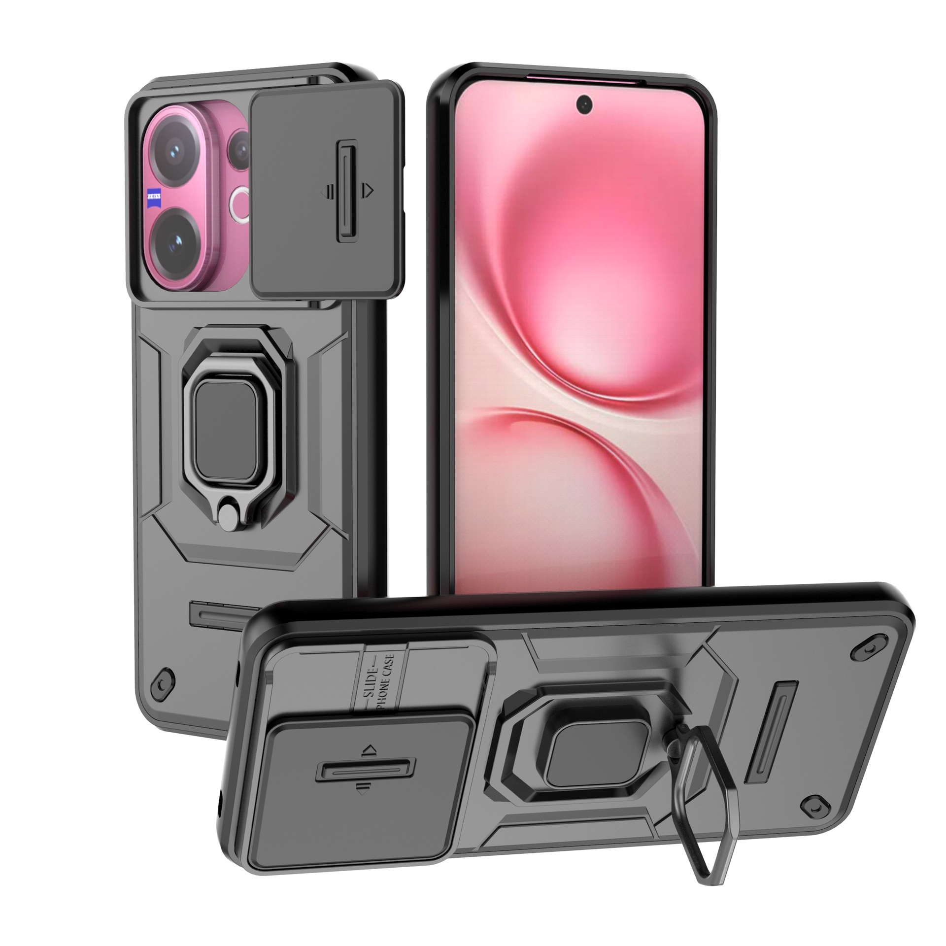 Suitable For VIVO V60 Combat Bear Phone Case, V50 Sliding Window Stand, S18Pro Anti-drop, S18 Protective Cover_voghion.com