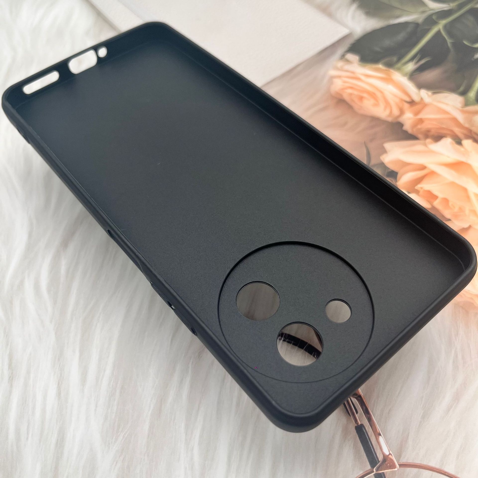 Geschikt voor Doogee NOTE 59, TPU-beschermhoes voor mobiele telefoon, mat materiaal, zwarte zachte hoes_voghion.com