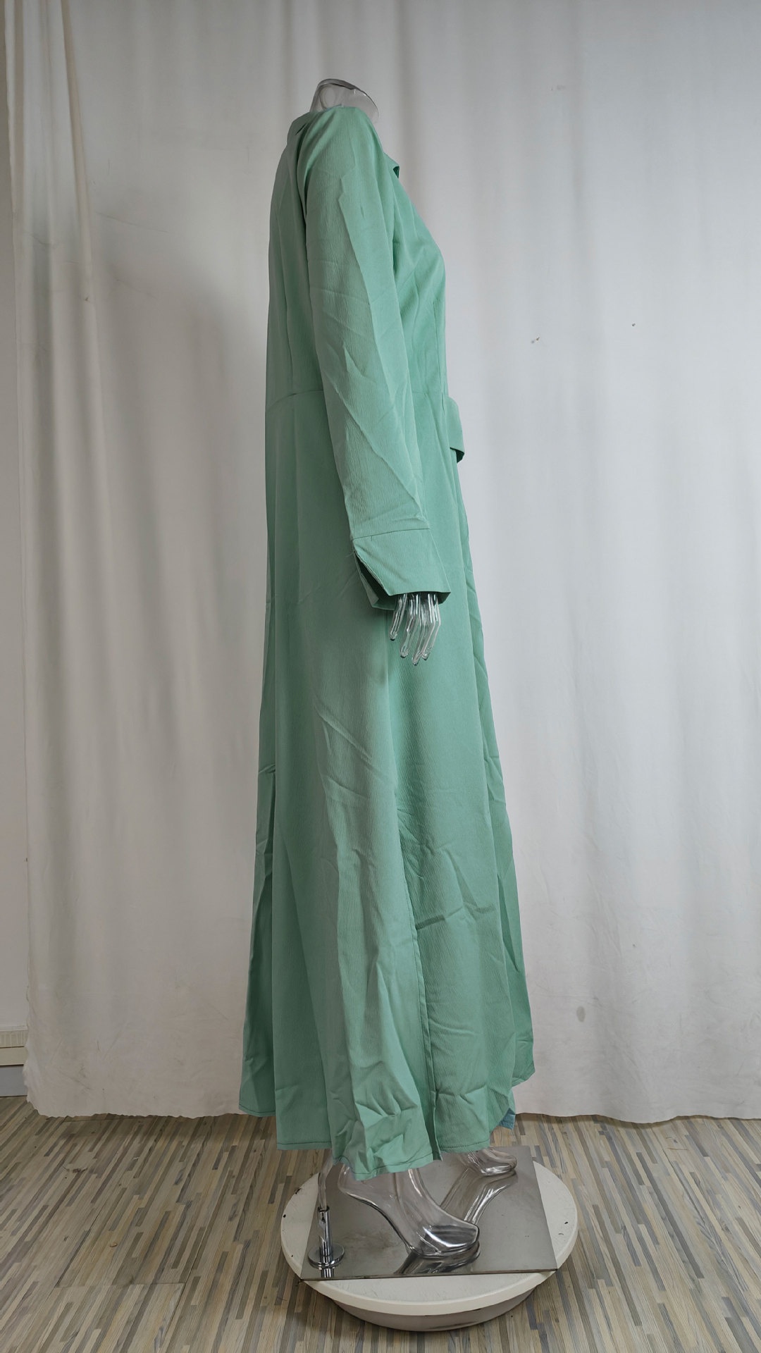 Elegant Women's Dress With Collared Waist-cinching Design_voghion.com